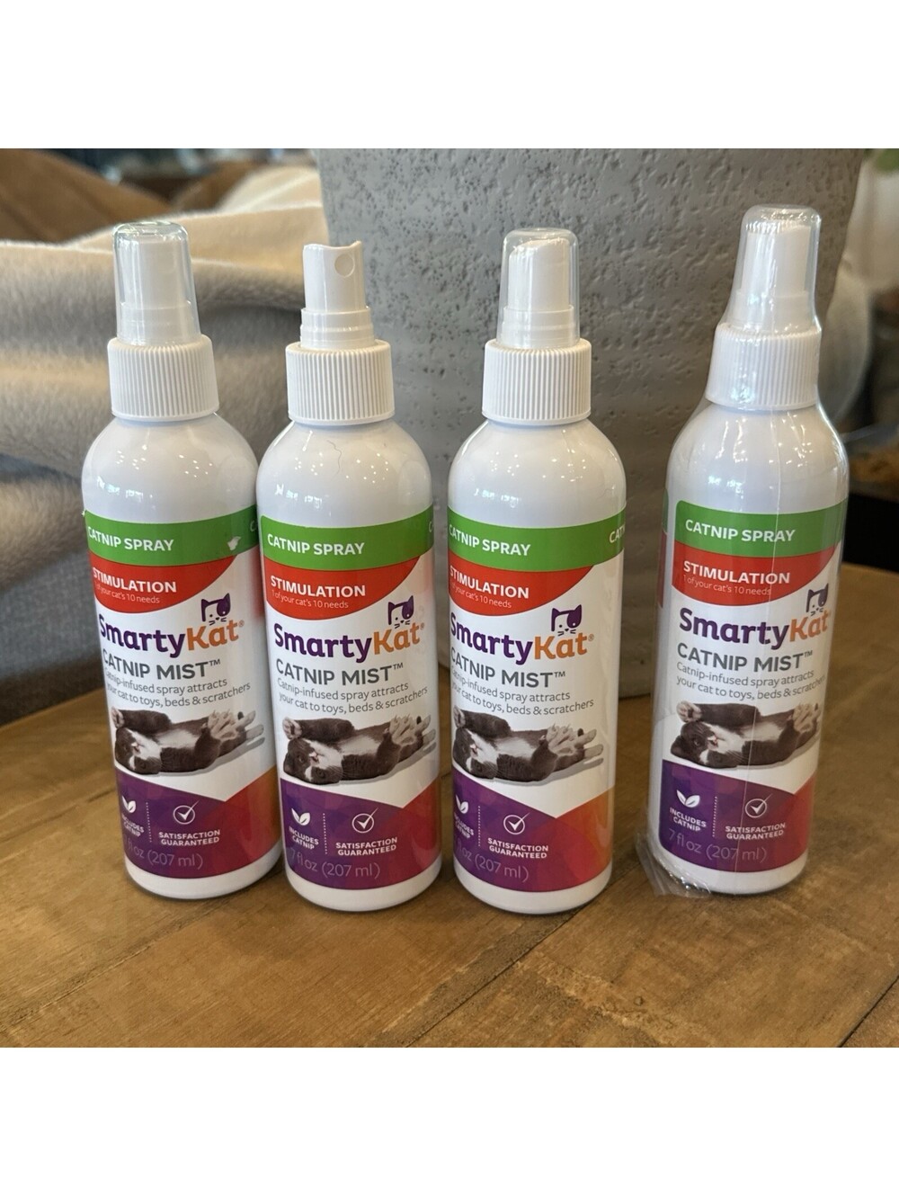 Smarty Kat Spray for Cats & Kittens, Stimulant Safe for Pets 7oz Pack of 4
